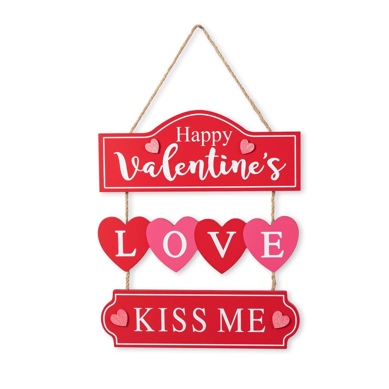 Glitzhome® 13.5" Valentine's Wooden Love Door Hanger